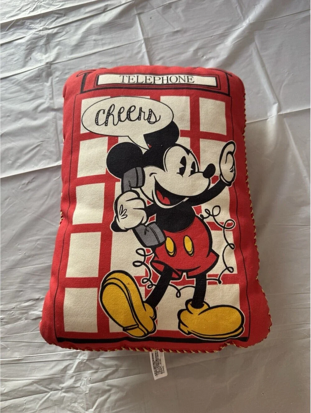 Disney Epcot Mickey Minnie Red Phone Booth United Kingdom Pillow